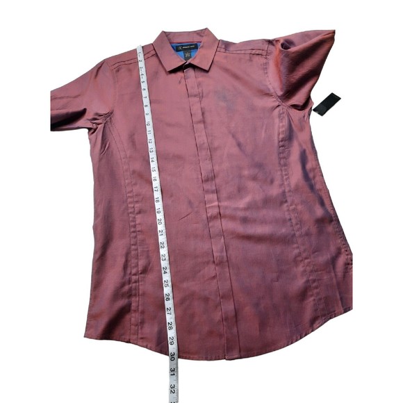 International Concepts Mens Iridescent Red Blue Long Sleeve Button Up Shirt M - Picture 11 of 13